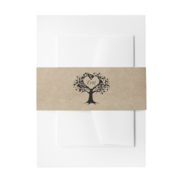 ハート素朴ツリー結婚のコレクション 招待状ベリーバンド