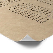 ハート素朴ツリー結婚の集合席 ポスター (角)