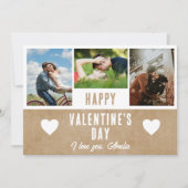 ハート素朴バレンタインデーのボーイフレンド3写真 シーズンカード (正面)