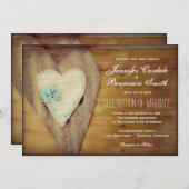 ハート素朴バーンウッドカントリーウェディング招待状 招待状 (正面/裏面)