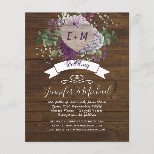 ハート素朴フォトパープルブルーフローラカントリーバーン (正面)