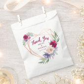 ハート素朴ブルゴーニュ&赤面 |あり結婚がとう フェイバーバッグ (クリップ留めされた状態)