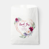 ハート素朴ブルゴーニュ&赤面 |あり結婚がとう フェイバーバッグ (正面)