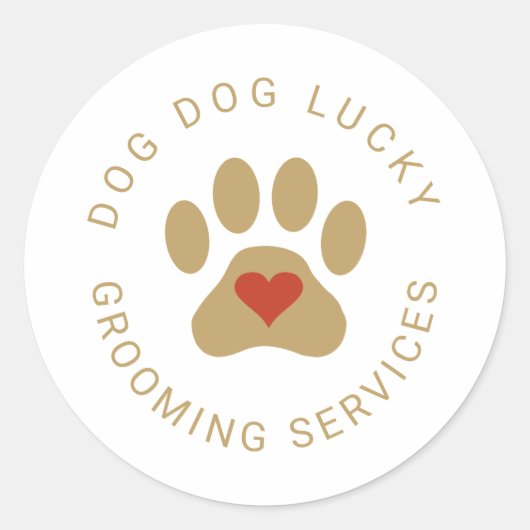 ハート素朴ポーチのシール ラウンドシール (正面)