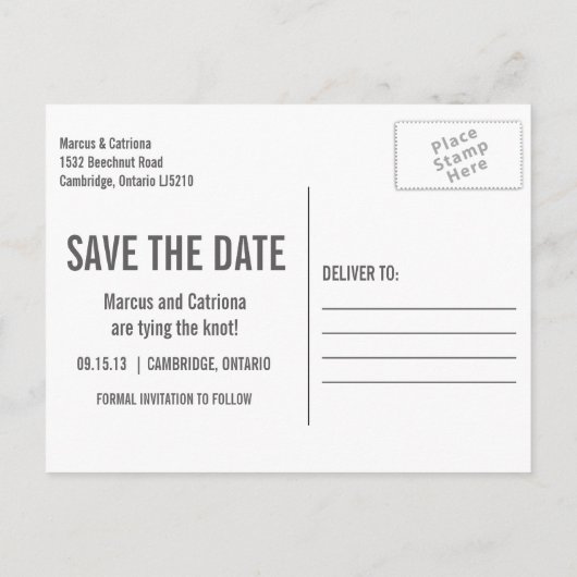 ハート素朴ヴィンテージ写真はがきを保存 案内ポストカード (裏面)