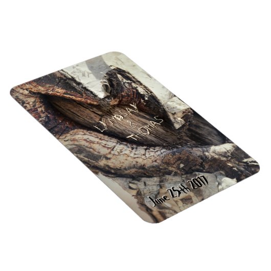 ハート素朴樺の木樹皮に名前を彫り自然名 マグネット (右側)