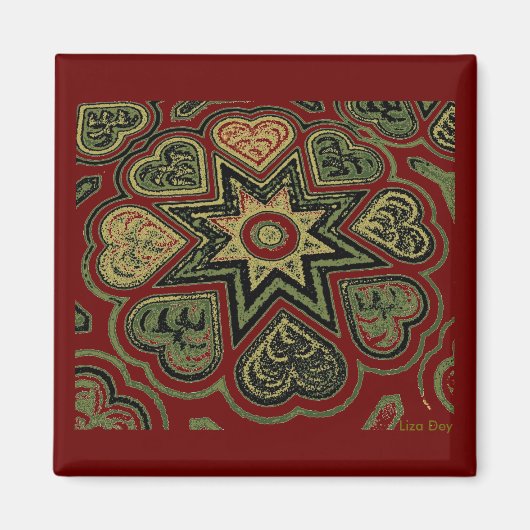 ハート素朴磁石 マグネット (正面)