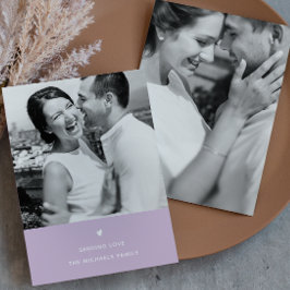 ハート紫シンプルバレンタインデー シーズンカード