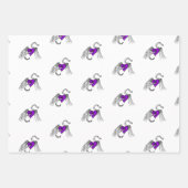 ハート紫 ラッピングペーパーシート (正面3)