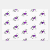 ハート紫 ラッピングペーパーシート (正面)