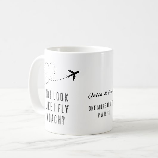 ハート経済の皮肉なBFFを飛ばすように見える コーヒーマグカップ (正面左)