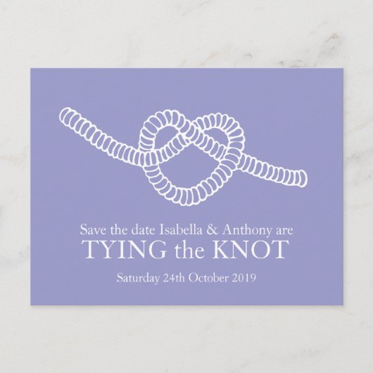 ハート結び結び結婚は日付カードを保存 案内ポストカード (正面)