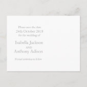 ハート結び結び結婚は日付カードを保存 案内ポストカード (裏面)