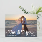 ハート結婚つながりの写真 サンキューカード (スタンド正面)