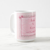 ハート結婚と蝶とマグカップ コーヒーマグカップ (正面左)