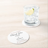 ハート結婚のお礼  ラウンドペーパーコースター (インサイチュ)