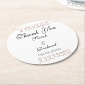ハート結婚のお礼  ラウンドペーパーコースター (アングル)