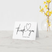 ハート結婚のサンキューカード白黒 カード (黄色い花)