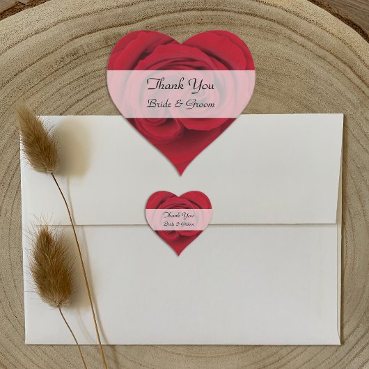 ハート結婚のステッカー – Red Rose ハートシール