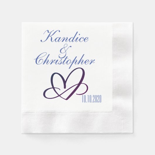 ハート結婚のナプキン 縁ありカクテルナプキン (正面)