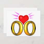 ハート結婚のリングや輪 ポストカード (正面/裏面)