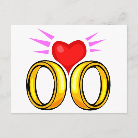 ハート結婚のリングや輪 ポストカード (正面)