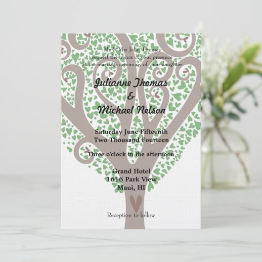 ハート結婚の木 招待状 (スタンド正面)