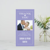 ハート結婚の紫色のThank You Photo Card サンキューカード (スタンド正面)