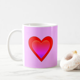 ハート結婚の赤ピンクパープルバレンタインデー コーヒーマグカップ