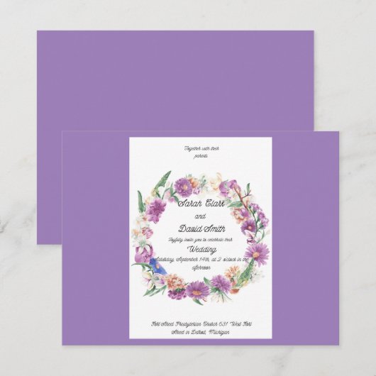 ハート結婚の 招待状 (正面/裏面)