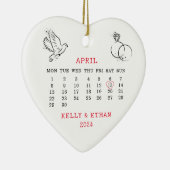 ハート結婚カレンダー2024年4月 セラミックオーナメント (右)