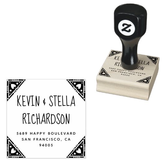 ハート結婚コーナー差出人住所 ラバースタンプ (押印)