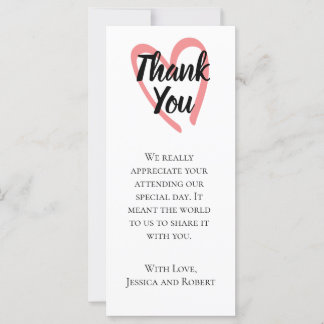 ハート結婚デザインの感謝状