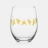 ハート結婚デザイン ステムなしワイングラス (左)