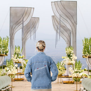 ハート結婚ブライドメイドブライダルバチェロレッテ デニムジャケット