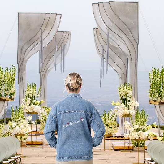 ハート結婚ブライドメイドブライダルバチェロレッテ デニムジャケット