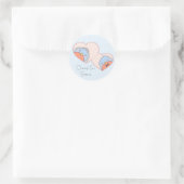 ハート結婚ブルーの鳥 ラウンドシール (バッグ)