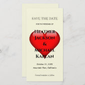 ハート結婚プロフェッショナルミニマルモダンリスト セーブザデート (正面/裏面)