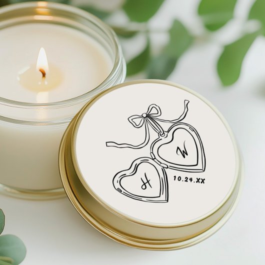 ハート結婚ペンダント婚約パーティ ラウンドシール