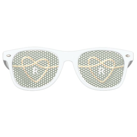 ハート結婚モノグラム レトロサングラス (正面)