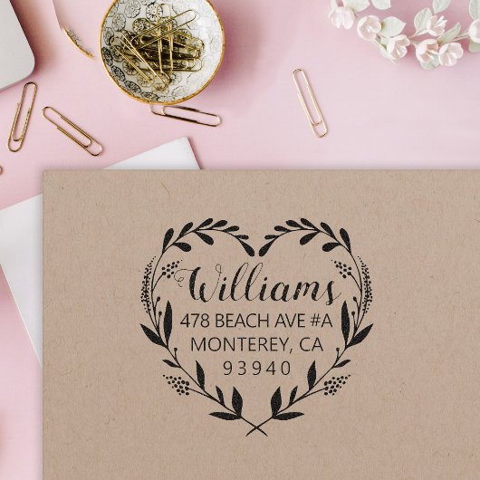 ハート結婚リース差出人住所 セルフインキングスタンプ