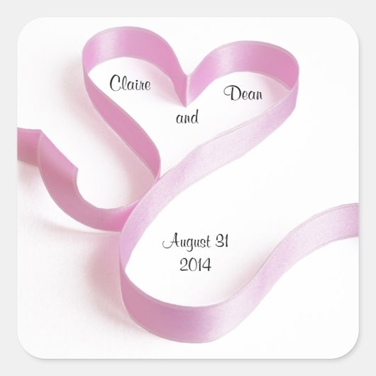 ハート結婚封筒用シールテンプレート スクエアシール (正面)