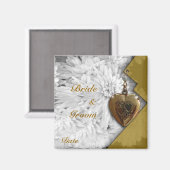 ハート結婚式の引き出物磁石 マグネット (正面/裏面)