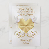 ハート結婚式招待状 パーソナライズされた 招待状 (正面/裏面)