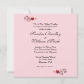 ハート結婚式招待状 招待状 (正面)