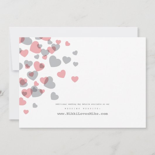 ハート結婚式招待状 招待状 (裏面)