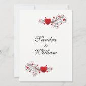 ハート結婚式招待状 招待状 (裏面)