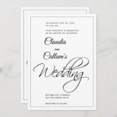 ハート結婚式招待状 招待状 (正面/裏面)