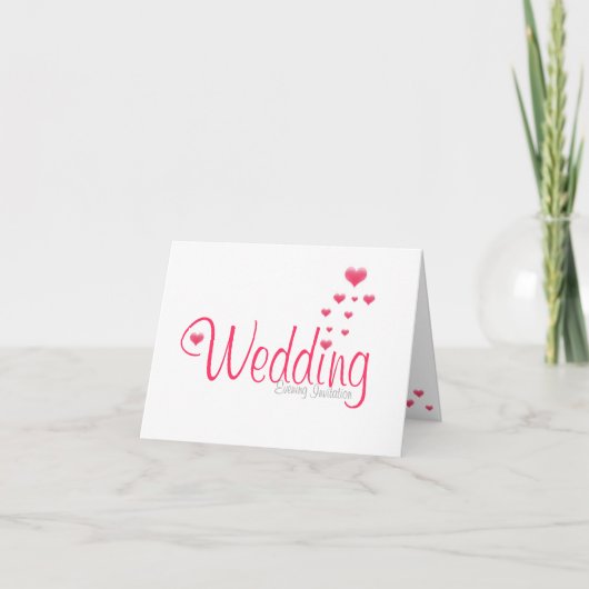 ハート結婚式招待状 招待状 (正面)