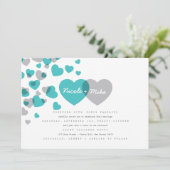 ハート結婚式招待状 招待状 (スタンド正面)